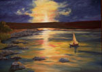 Landscape, landscape artist, sea, water, sunset, landscape portrait