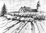 landscape artist, landscape art, landscape in portrait, portrait of landscape in pencil, landscapes, lighthouses